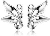 🦋 gorgeous 925 sterling silver butterfly earrings: a must-have for women and teen girls! logo