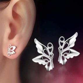 img 1 attached to 🦋 Gorgeous 925 Sterling Silver Butterfly Earrings: A Must-Have for Women and Teen Girls!