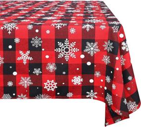 img 4 attached to Aneco Christmas Checkered Tablecloth Snowflake
