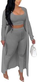 img 4 attached to 👚 Remxi Women's Cardigan Tracksuit: Stylish Matching Jumpsuits, Rompers & Overalls for Fashionable Outfits