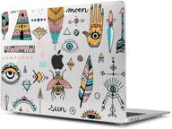 👁️ protective larteen matte hardshell case for macbook pro 16" a2141 - cool boho doodle eye design logo