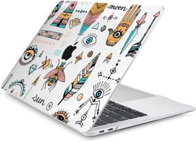 img 1 attached to 👁️ Protective LARTEEN Matte Hardshell Case for MacBook Pro 16" A2141 - Cool Boho Doodle Eye Design