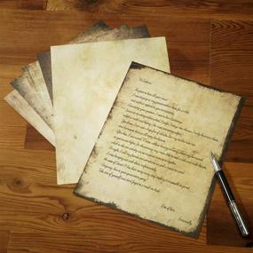 img 3 attached to Vintage Paper 60-Sheets Antique Letter Size: 8.5 x 11 Inches, 📜 6 Double Sided Designs - Perfect for Writing, Printing, Arts & Crafts