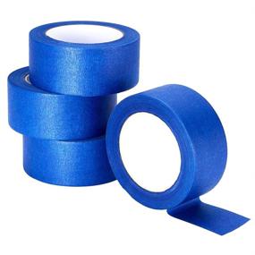 img 4 attached to 🔵 LICHAMP Blue Painters Tape - Bulk 4 Pack, 2 inches Wide, Original Blue Masking Tape - 220 Total Yards