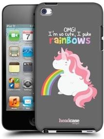 img 1 attached to 🌈 Rainbow Puke Unicorn Back Case for Apple iPod Touch 4G by Head Case Designs