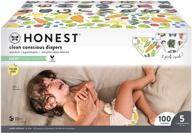 👶 honest company super club box, clean conscious diapers, so delish & all the letters, size 5, 100 count (packaging & print may vary) logo