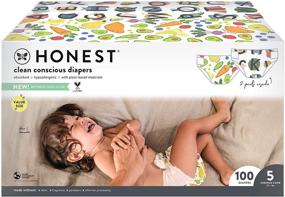img 4 attached to 👶 Honest Company Super Club Box, Clean Conscious Diapers, So Delish & All The Letters, Size 5, 100 Count (Packaging & Print May Vary)