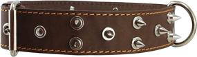 img 1 attached to 🐶 Dogs My Love Genuine Leather Brown Spiked Dog Collar - 1.6&#34; Wide. Ideal for Large Breeds like Mastiff & American Bulldog - Fits 19&#34;-23&#34; Neck