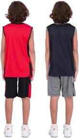 img 1 attached to 🏀 Hind 4-Piece Red Lime Basketball Athletic Boys' Clothing Set