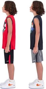 img 3 attached to 🏀 Hind 4-Piece Red Lime Basketball Athletic Boys' Clothing Set