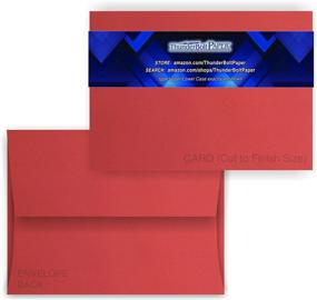 img 4 attached to 5X7 Cut Size Cards With A-7 Envelopes - Bright Apple Red - 25 Sets - Matching Pack - Invitations