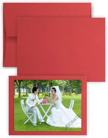 img 1 attached to 5X7 Cut Size Cards With A-7 Envelopes - Bright Apple Red - 25 Sets - Matching Pack - Invitations