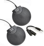 sound tech cm-1000 (2-pack) omni-directional table top conference meeting microphone with stereo 3.5mm plug & audio splitter logo