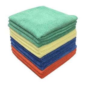 img 3 attached to 🧻 CleanAide 300GSM Microfiber Towel - Auto Detailing and Home Cleaning Essential - 16 x 16 Inches - 4 Color 12 Pack