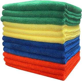 img 4 attached to 🧻 CleanAide 300GSM Microfiber Towel - Auto Detailing and Home Cleaning Essential - 16 x 16 Inches - 4 Color 12 Pack