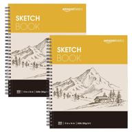 📝 amazon basics sketch pad, 11"x14", 60 lb. / 90 gsm, 100 sheets, white, 2 pack: affordable and high-quality sketching paper logo