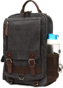 img 2 attached to Mygreen Canvas Crossbody Daypack: The Ultimate Backpack for Casual Day Adventures