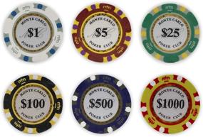 img 1 attached to 🎰 Da Vinci Monte Carlo Poker Club Set: 500 14 Gram 3 Tone Chips, ABS Case & Accessories
