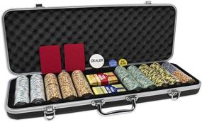 img 4 attached to 🎰 Da Vinci Monte Carlo Poker Club Set: 500 14 Gram 3 Tone Chips, ABS Case & Accessories