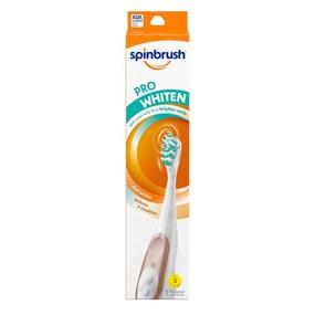 img 4 attached to 🪥 Spinbrush PRO WHITEN Battery Powered Toothbrush: Soft Bristles, Rose Gold or Silver, 1 Count - Find the Perfect Color for a Brighter Smile!