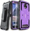 covrware aegis series case for moto z2 play / z2 force with built-in screen protector heavy duty full-body rugged holster armor case belt swivel clip kickstand cell phones & accessories logo