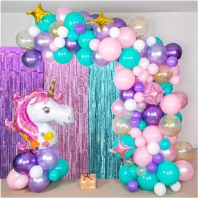 img 1 attached to Unicorn Birthday Decorations Aquamarine Backdrop