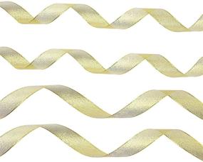 img 1 attached to 🎀 Livder Golden Metallic Glitter Ribbon Set - 4 Rolls, 4/5 Inch Width - Perfect for Holiday Wedding Birthday Party Decoration and Gift Wrapping