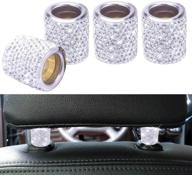 💎 enhance your car's interior with white bling bling crystal diamond ice headrest collars - 4 pack logo