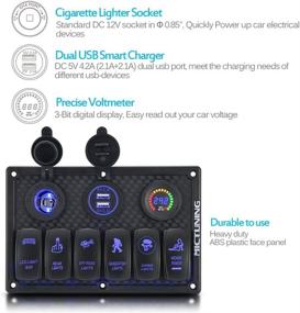 img 3 attached to 🚤 MICTUNING Waterproof Rocker Switch Panel with Fuse 6 Gang: Versatile Control Panel for Marine Boat, RV, and Vehicles