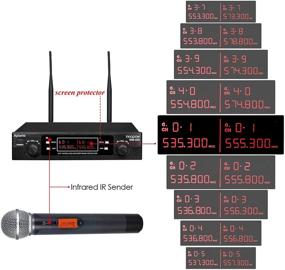 img 1 attached to 🎤 Беспроводная микрофонная система Innopow 80-канальная с двумя УВЧ-микрофонами | Металлический набор без шнура | Дальность связи 200-240 футов | Непрерывное использование до 16 часов для семейной вечеринки, церкви, караоке | WM-333