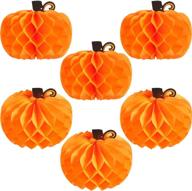 jovitec 6 pack 10.2 inch paper pumpkin honeycomb centerpieces: 3d tissue pumpkins paper hanging decoration for halloween, thanksgiving, birthdays, weddings, and home parties - high-quality and affordable party supplies logo