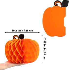 img 2 attached to Jovitec 6 Pack 10.2 Inch Paper Pumpkin Honeycomb Centerpieces: 3D Tissue Pumpkins Paper Hanging Decoration for Halloween, Thanksgiving, Birthdays, Weddings, and Home Parties - High-Quality and Affordable Party Supplies