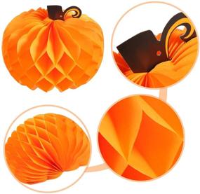 img 1 attached to Jovitec 6 Pack 10.2 Inch Paper Pumpkin Honeycomb Centerpieces: 3D Tissue Pumpkins Paper Hanging Decoration for Halloween, Thanksgiving, Birthdays, Weddings, and Home Parties - High-Quality and Affordable Party Supplies