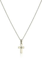 👼 delicate 14k yellow gold children's necklace with genuine diamond cross pendant - perfect for babies, 13 logo