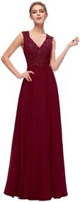 img 4 attached to Sarahbridal Chiffon Applique Bridesmaid Burgundy Women's Clothing for Dresses