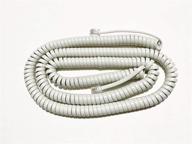 🔌 enhance your communication experience with the voip lounge 25-foot off white long handset curly cord logo