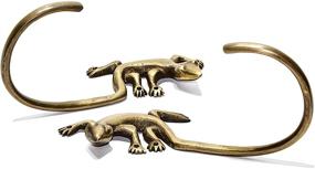 img 2 attached to 🦎 Luxurious Set of 2 Brass Gecko Hooks for Adventurous Home Decor Enthusiasts