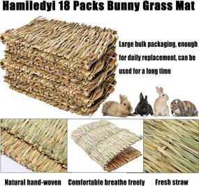 img 3 attached to 🐰 Natural Straw Hay Bunny Grass Mat - Handmade Bedding Toy for Guinea Pig, Hamster, Chinchilla, Squirrel, Hedgehog - Ideal for Sleeping, Grinding, Nesting, and Chewing