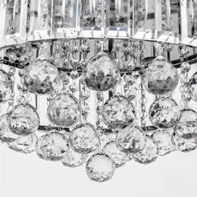 img 2 attached to Orillon Modern 42 Inch Crystal Chandelier Fan Light - Polished Silver, Retractable Hidden Invisible Silent Fan for Indoor Room, Reversible 6-Gear Speed, LED 36W, Dual Control-Remote and Wall Control