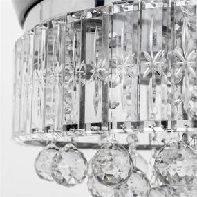 img 1 attached to Orillon Modern 42 Inch Crystal Chandelier Fan Light - Polished Silver, Retractable Hidden Invisible Silent Fan for Indoor Room, Reversible 6-Gear Speed, LED 36W, Dual Control-Remote and Wall Control