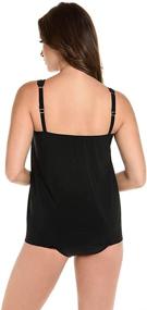 img 2 attached to 👙 Miraclesuit Women's High Neckline Underwire Bra Tankini Bathing Suit Top - Mirage Swimwear