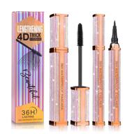 long-lasting 4d silk fiber eyelash mascara and liquid eyeliner set - waterproof, lengthening, thickening, smudge-proof, natural formula for voluminous eyelash makeup logo