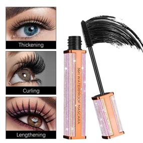 img 2 attached to Long-lasting 4D Silk Fiber Eyelash Mascara and Liquid Eyeliner Set - Waterproof, Lengthening, Thickening, Smudge-proof, Natural Formula for Voluminous Eyelash Makeup