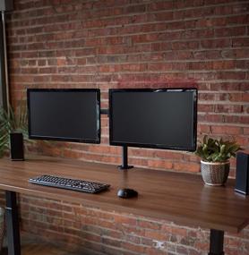 img 1 attached to 🖥️ VIVO Dual LCD LED 13 to 27 inch Monitor Desk Mount Stand, Fully Adjustable and Heavy Duty, Fits Two Screens, STAND-V002