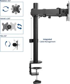 img 2 attached to 🖥️ VIVO Dual LCD LED 13 to 27 inch Monitor Desk Mount Stand, Fully Adjustable and Heavy Duty, Fits Two Screens, STAND-V002