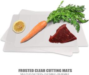 img 1 attached to Fotouzy Clear Flexible Plastic Cutting Board Mats Set - Frosted Clear Kitchen Cutting Mats, 15 x 12 inches, Set of 7