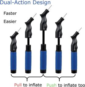 img 3 attached to Насос MIRACOL Dual Action Ball Pump – 5 заменяемых игл включены, крепкий и портативный дизайн – лучшие насосы для баскетбола, футбола, волейбола, регби и других надувных предметов.