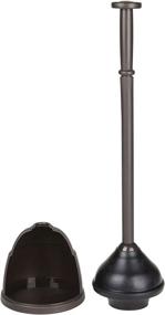 img 1 attached to mDesign Heavy Duty Bronze Toilet Bowl Plunger Set with Drip Tray - Compact Freestanding Bathroom Storage Organizer and Caddy with Base - Sleek Modern Design, 2 Pack