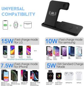 img 2 attached to 🔌 KKM 4-in-1 Wireless Charging Station: Compatible with Apple Watch Series, AirPods Pro, 15W Charging Stand for iPhone 13/13 Pro/13 Pro Max/12 Mini/11/11 Pro Max/XR/8 Plus