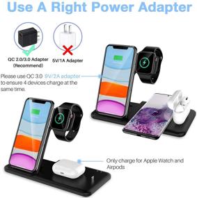 img 3 attached to 🔌 KKM 4-in-1 Wireless Charging Station: Compatible with Apple Watch Series, AirPods Pro, 15W Charging Stand for iPhone 13/13 Pro/13 Pro Max/12 Mini/11/11 Pro Max/XR/8 Plus